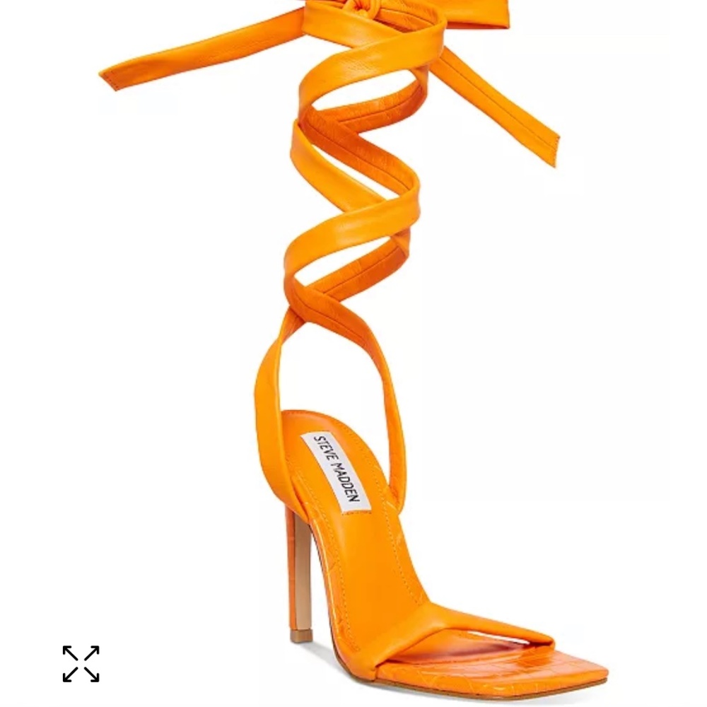 steve madden orange tie pumps size 9